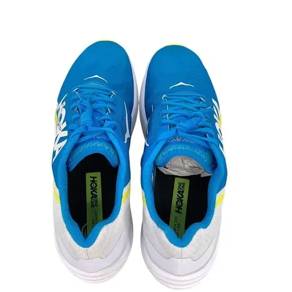 Hoka One One Rocket X Running Shoes Sneakers Blue Yellow Mens Size 12 Women 13 - Picture 3 of 8